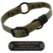  shop STEALTH Dawg -- OLIVE GREEN 1 in. Biothane O-Ring Collar with Black Hardware