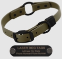 STEALTH Dawg -- OLIVE GREEN 1 in. Biothane O-Ring Collar with Black Hardware