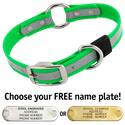 BIG DAWG Visibility -- KELLY GREEN 1 in. Reflective Biothane O-Ring Collar