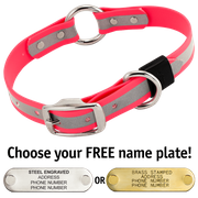  shop BIG DAWG Visibility -- HOT PINK 1 in. Reflective Biothane O-Ring Collar