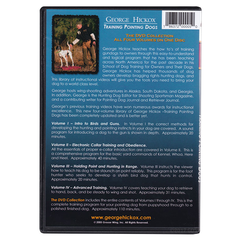 MOPIX Hickox Training Pointing Dogs DVD back.