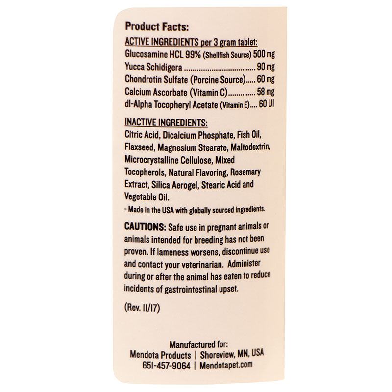 MOPIX Glucosamine Ingredients.