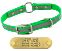 KELLY GREEN little dawg VISIBILITY 3/4 in. Biothane Puppy & Small Dog O-Ring Collar -- 15 in. Neck