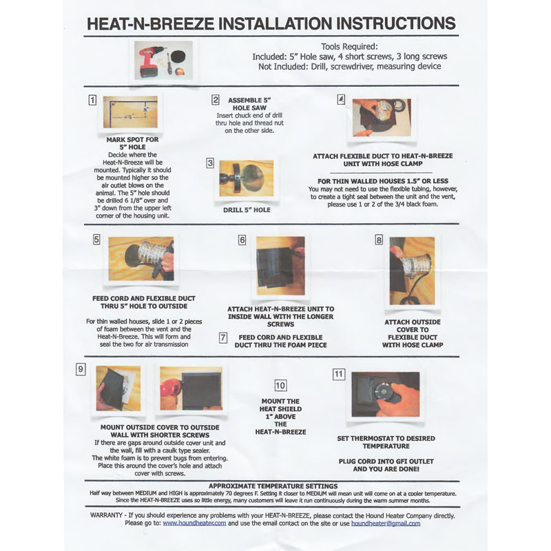 Hound Heater HeatNBreeze Dog House Furnace + Ventilation Fan. 169.95