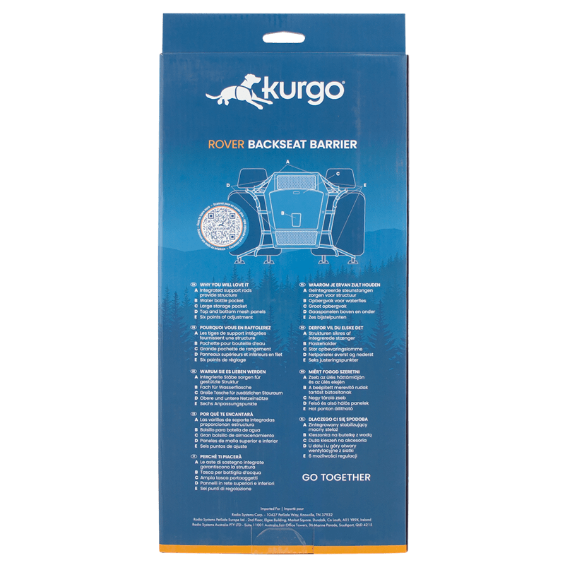 Kurgo Backseat Barrier Back of Box Detail
