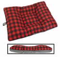 LARGE Bizzy Beds® Dog Bed with Zipper -- Buffalo Plaid Red / Fog Two-Tone