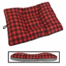 LARGE Bizzy Beds® Dog Bed with Zipper -- Buffalo Plaid Red / Fog Two-Tone