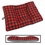 LARGE Bizzy Beds® Dog Bed with Zipper -- Buffalo Plaid Red / Fog Two-Tone