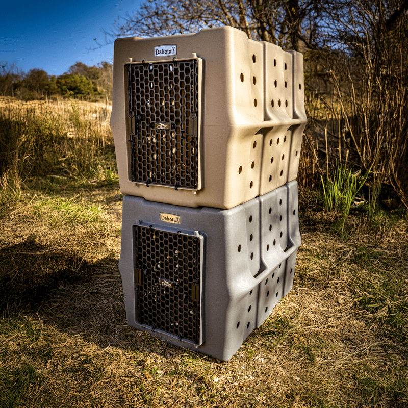 Large Crate Kennels Stacked