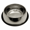 Large Stainless Steel No-Tip Dog Food & Water Bowl #8304 -- approx 96 oz.