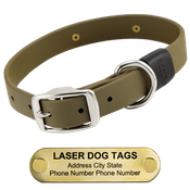 shop LASER BIG DAWG -- OLIVE GREEN 1 in. Biothane Standard Collar