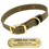LASER Brass Dawg -- OLIVE GREEN 1 in. Biothane Standard Collar