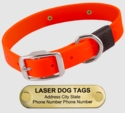 Laser Big Dawg -- Hunter ORANGE 1-inch Biothane Collar