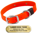 Laser Big Dawg -- Hunter ORANGE 1-inch Biothane Collar