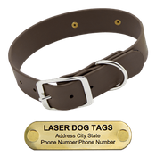  shop LASER BIGGER DAWG -- CHOCOLATE BROWN 1 1/2 in. Biothane Standard Collar