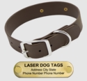 LASER BIGGER DAWG -- CHOCOLATE BROWN 1 1/2 in. Biothane Standard Collar