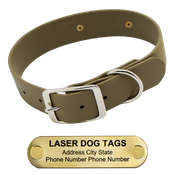  shop LASER BIGGER DAWG -- OLIVE GREEN 1 1/2 in. Biothane Standard Collar