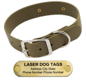LASER BIGGER DAWG -- OLIVE GREEN 1 1/2 in. Biothane Standard Collar