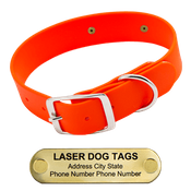  shop LASER BIGGER DAWG -- HUNTER ORANGE 1 1/2 in. Biothane Standard Collar