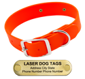 LASER BIGGER DAWG -- HUNTER ORANGE 1 1/2 in. Biothane Standard Collar