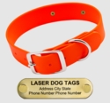 LASER BIGGER DAWG -- HUNTER ORANGE 1 1/2 in. Biothane Standard Collar