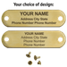 BRASS Laser Engraved Dog Collar Name Plate with Rivets