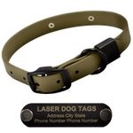  shop STEALTH Dawg -- OLIVE GREEN 1 in. Biothane Standard Dog Collar with Black Hardware