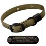 STEALTH Dawg -- OLIVE GREEN 1 in. Biothane Standard Dog Collar with Black Hardware