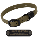  shop STEALTH Dawg -- OLIVE GREEN 1 in. Biothane Standard Dog Collar with Black Hardware