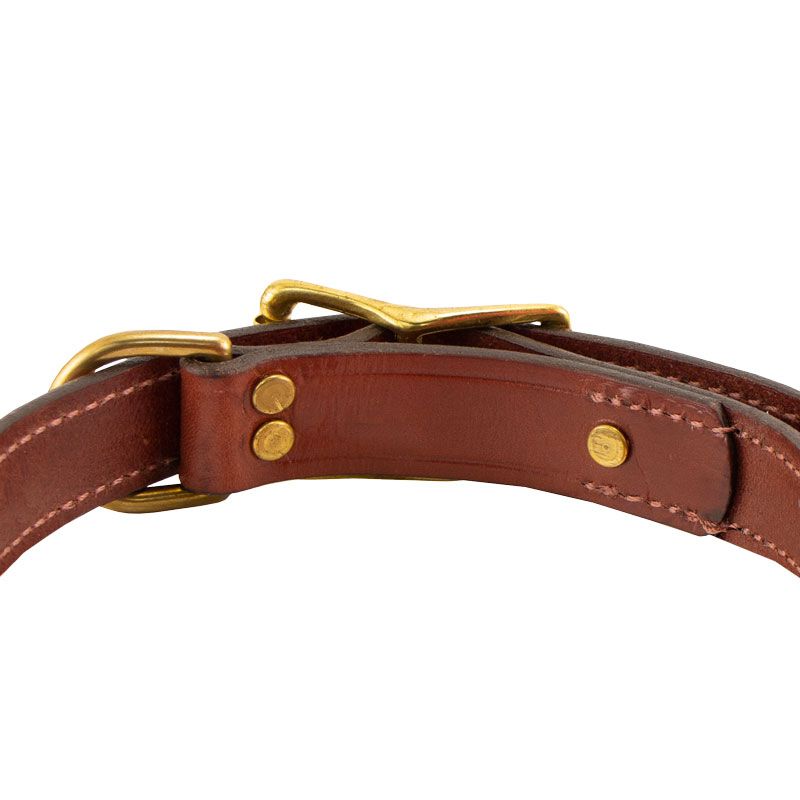 Mendota Pet Leather Hunt Collar - Dog Collar - Made In The USA Chestnut
