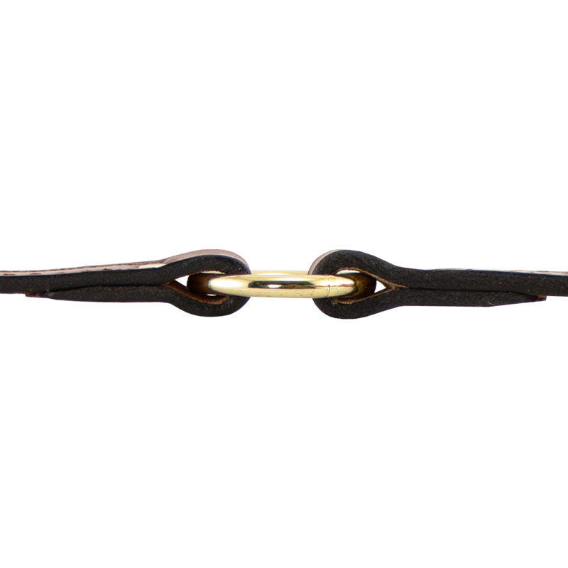 Leather Dog Collar Center Ring Edge Detail