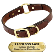  shop Leather Dog Collar with Name Plate