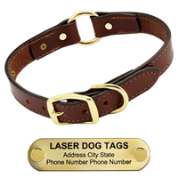  shop Leather Dog Collar with Name Plate