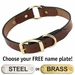 Leather Dog Collar with Name Plate