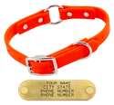 THE little DAWG -- HUNTER ORANGE 3/4 in. Biothane O-Ring Collar -- 15 in. Neck