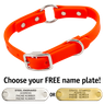 THE little DAWG -- HUNTER ORANGE 3/4 in. Biothane O-Ring Collar -- 15 in. Neck