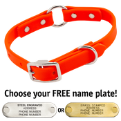  shop THE little DAWG -- HUNTER ORANGE 3/4 in. Biothane O-Ring Collar -- 15 in. Neck