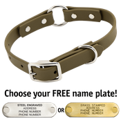  shop THE little DAWG -- OLIVE GREEN 3/4 in. Biothane O-Ring Collar -- 15 in. Neck