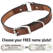  shop MAHOGANY The Belle Deluxe Leather O-RING Dog Collar