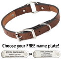 MAHOGANY The Belle Deluxe Leather O-RING Dog Collar