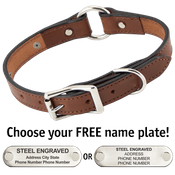  shop MAHOGANY The Belle Deluxe Leather O-RING Dog Collar
