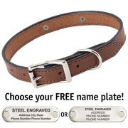  shop MAHOGANY The Belle Deluxe Leather Standard Dog Collar