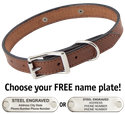 MAHOGANY The Belle Deluxe Leather Standard Dog Collar