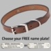 MAHOGANY The Belle Deluxe Leather Standard Dog Collar