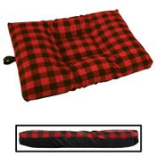  shop MEDIUM Bizzy Beds&#174; Dog Bed with Zipper -- Buffalo Plaid Red / Black Two-Tone