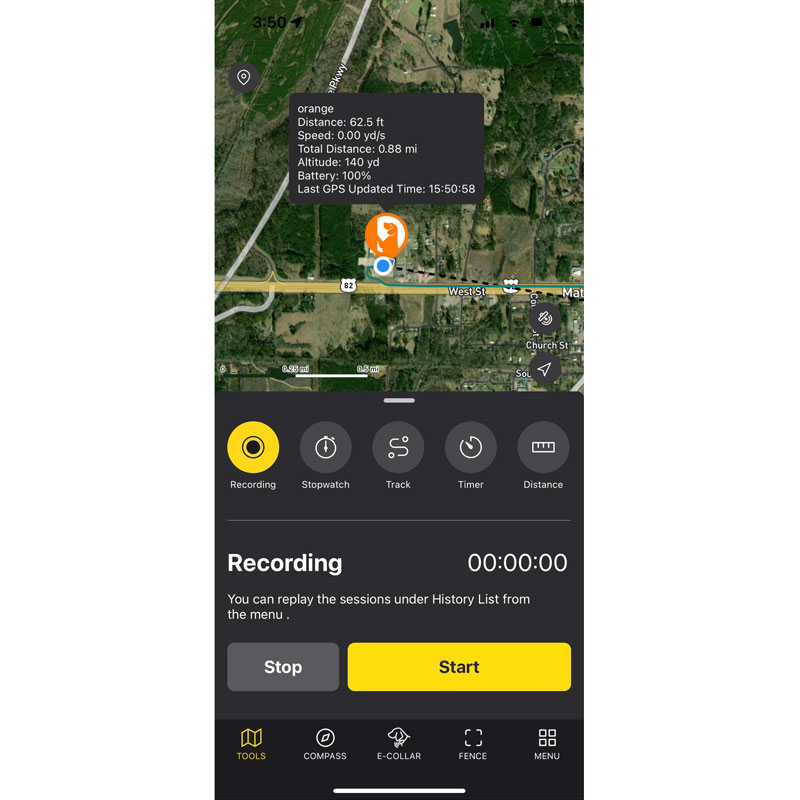 Pathfinder 2 MINI Compass Recording Screen