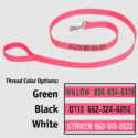 NEON PINK 1 in. Custom Embroidered Nylon 6 ft. Lead