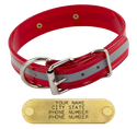 RED 1-1/2 in. Beaded Reflective D-End Dog Collar