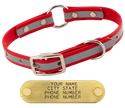 CHERRY RED little dawg VISIBILITY 3/4 in. Biothane Puppy & Small Dog O-Ring Collar -- 15 in. Neck