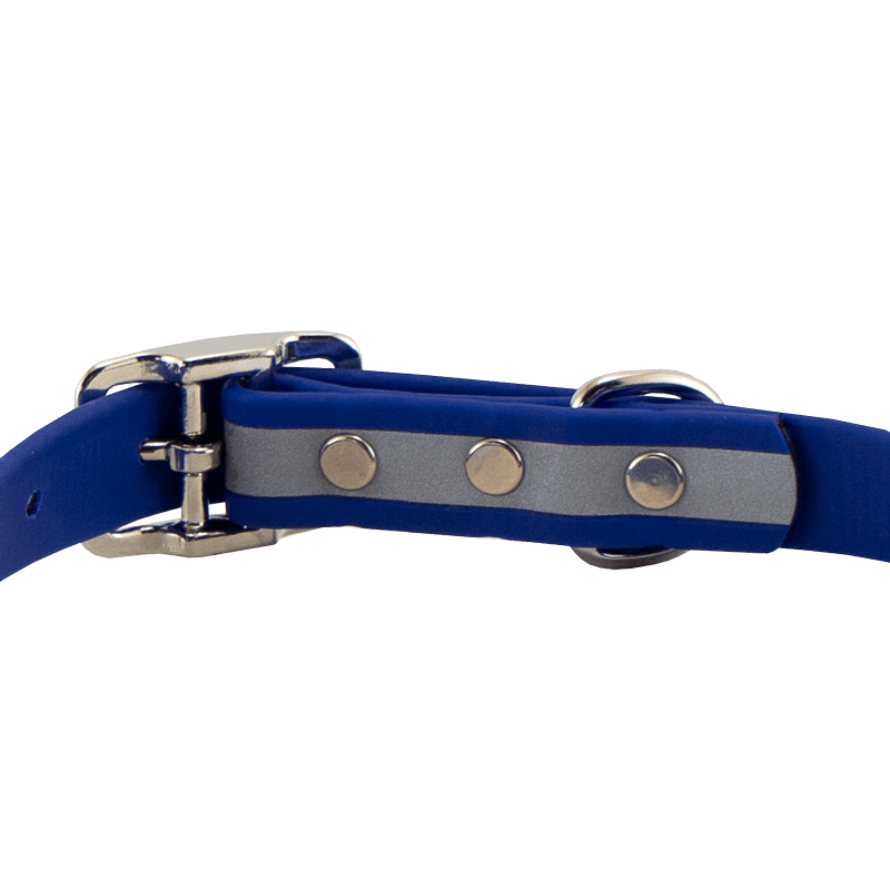 Reflective Biothane Center Ring Collar Buckle Back